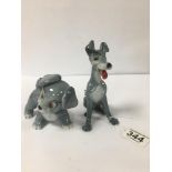 TWO WADE DISNEY LADY AND THE TRAMP FIGURES; TRAMP AND SCAMP (AF)