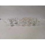 VINTAGE CHAMPAGNE GLASSES AND OTHERS INCLUDING BABYCHAM