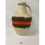 A LARGE CERAMIC FAT LAVA FLASK WITH HANDLE, MARKED TO BASE WEST GERMANY, 46CM HIGH