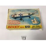A DINKY TOYS 724 SEA KING HELICOPTER WITH BLUE BLADES, IN ORIGINAL BOX