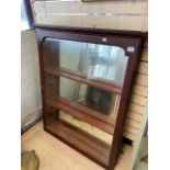 A MAHOGANY VICTORIAN DISPLAY MEDICINE CABINET WITH MERCURY MIRRORED BACK 122CM X 97CM X 18CM