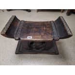 AN AUTHENTIC AFRICAN CARVED VINTAGE WOODEN TRIBAL ASHANTI ASANTE STOOL FROM A PRIVATE COLLECTION,