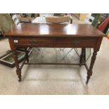 VICTORIAN MAHOGANY TWO DRAWER CONSOLE TABLE