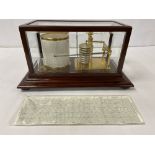 A SHORT AND MASON OF LONDON BAROGRAPH IN GLAZED MAHOGANY CASE, MECHANISM MARKED 'TYCOS' NO G40130,