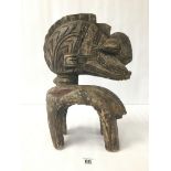 PRIVATE COLLECTION OF A BRIGHTON RESIDENT: AN ANTIQUE BAGA (BAGGA) NIMBA MALE MASK WITH HAMMERED