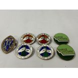 A GROUP OF SEVEN SILVER AND ENAMEL BADGES RELATING TO ESSEX HEALTH AUTHORITY, COMBINED WEIGHT 89G