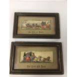 TWO 19TH CENTURY FRAMED AND GLAZED WOVEN SILK STEVENGRAPHS, 'THE GOOD OLD DAYS' AND 'FOR LIFE AND