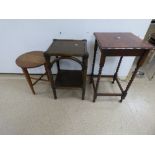 THREE PIECES OF FURNITURE INCLUDING A FOLDING TABLE