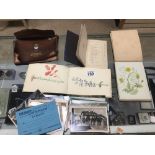 A MIX OF VINTAGE EPHEMERA, INCLUDING TWO SKETCH BOOKS CONTAINING WATER COLOURS AND SKETCHES, A