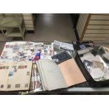 A COLLECTION OF ASSORTED EPHEMERA, INCLUDING STAMP ALBUM, AUTOGRAPH BOOK, BLACK AND WHITE