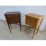 TWO FRENCH BEDSIDE DRAWER UNITS BOTH WITH THREE DRAWERS.