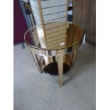 A PINK ART DECO MIRRORED COFFEE TABLE, 63CM HIGH