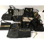 A QUANTITY OF LADIES HANDBAGS, INCLUDING CROC LEATHER AND MANY MORE