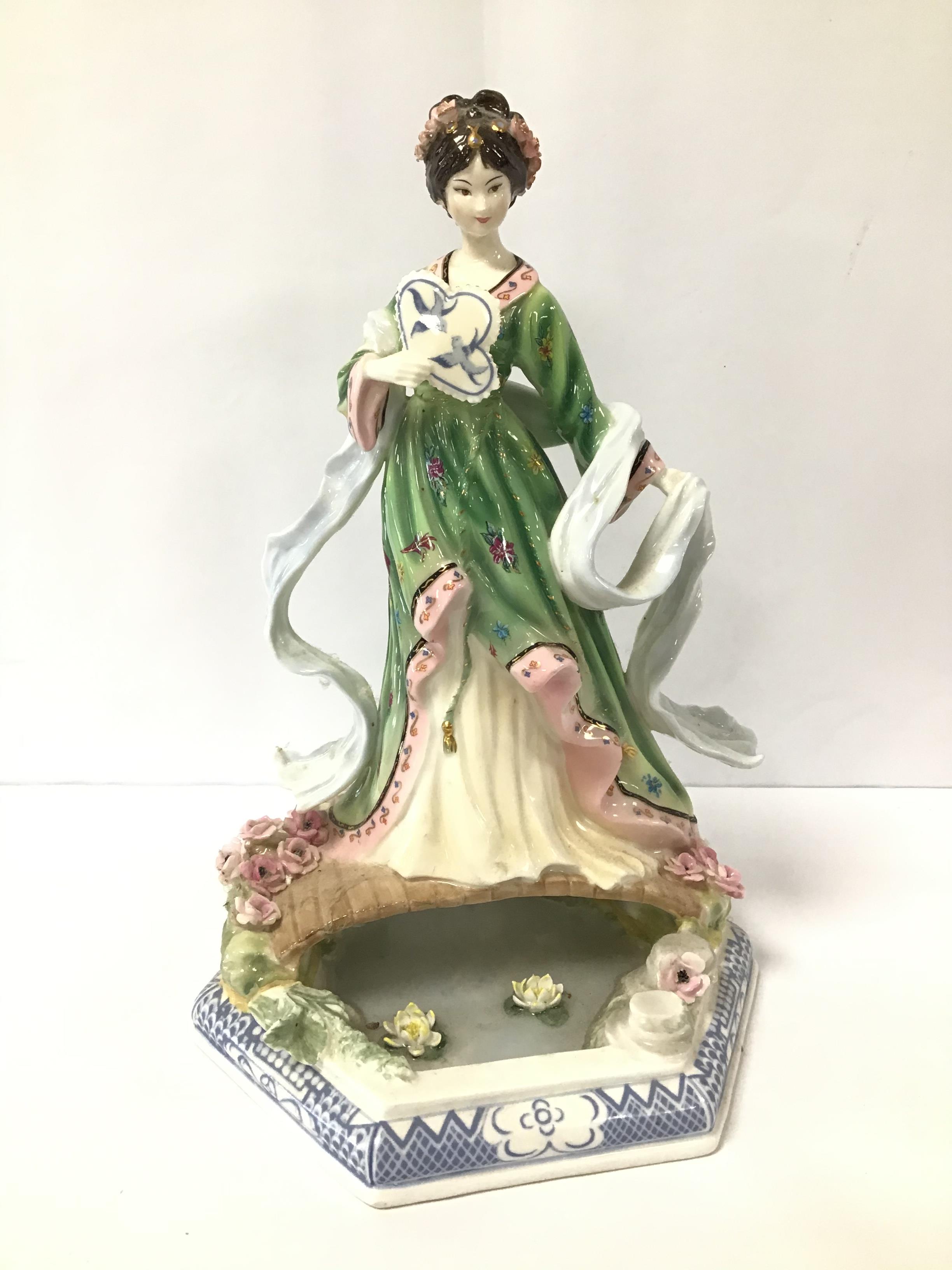 A ROYAL WORCESTER PORCELAIN FIGURE 'THE WILLOW PRINCESS' SCULPTED BY PETER HOLLAND FOR COMPTON AND - Image 6 of 6