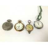 A VINTAGE BRASS CASED POCKET WATCH BY SMITHS, TOGETHER WITH A SPERINA STOP WATCH AND MORE