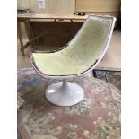 A WHITE TULIP SWIVEL CHAIR A/F.