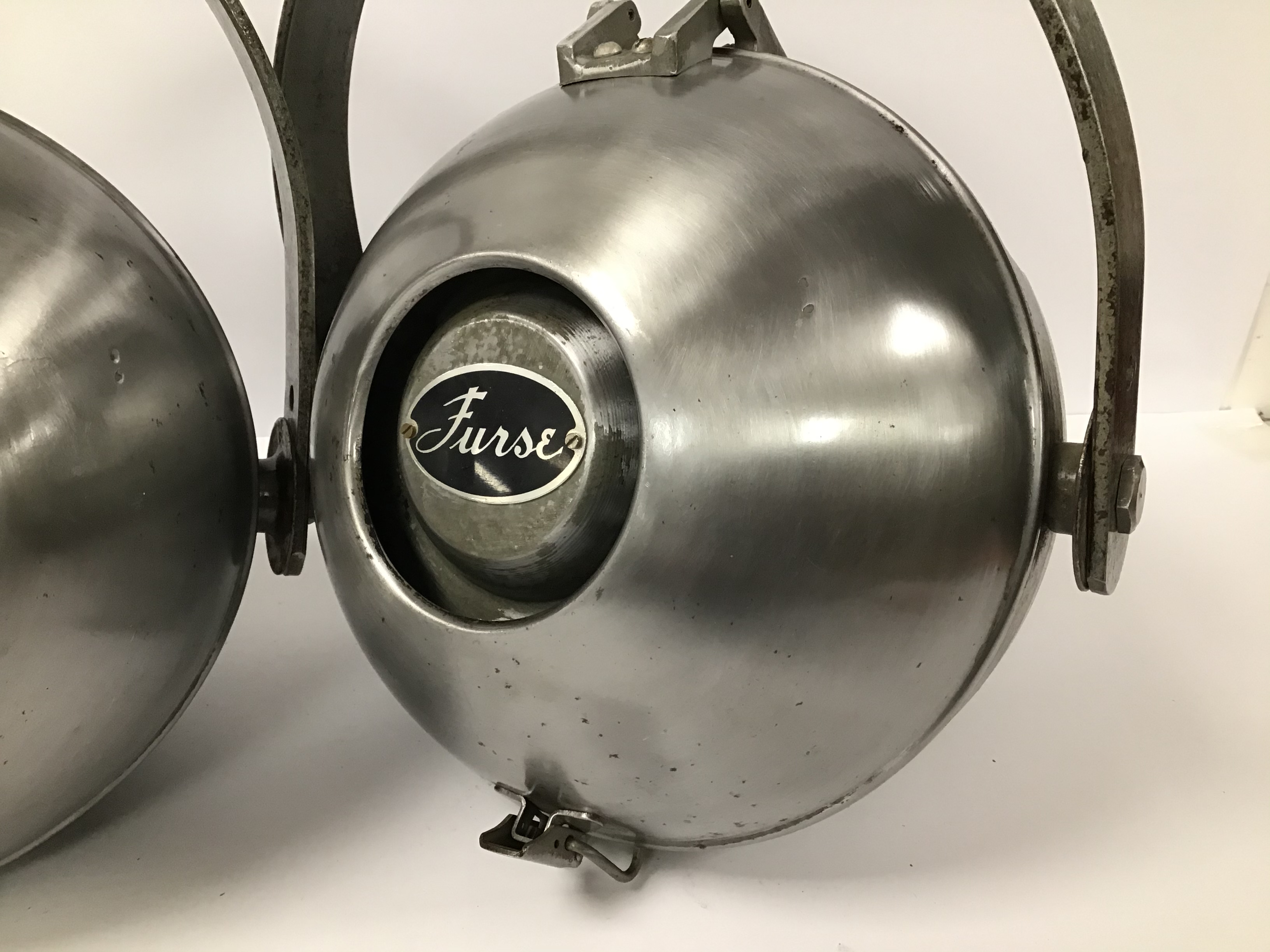 A PAIR OF 1960'S THEATRE LIGHTS BY FURSE, APPROXIMATELY 28CM HIGH - Image 4 of 5