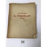 CATALOGUE DEL LA COLLECTION A FINOELST, FRENCH BOOK C.1927