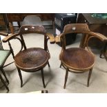 A PAIR OF VINTAGE BENTWOOD CHAIRS.