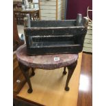 TWO VINTAGE STOOLS ONE UPHOLSTERED.