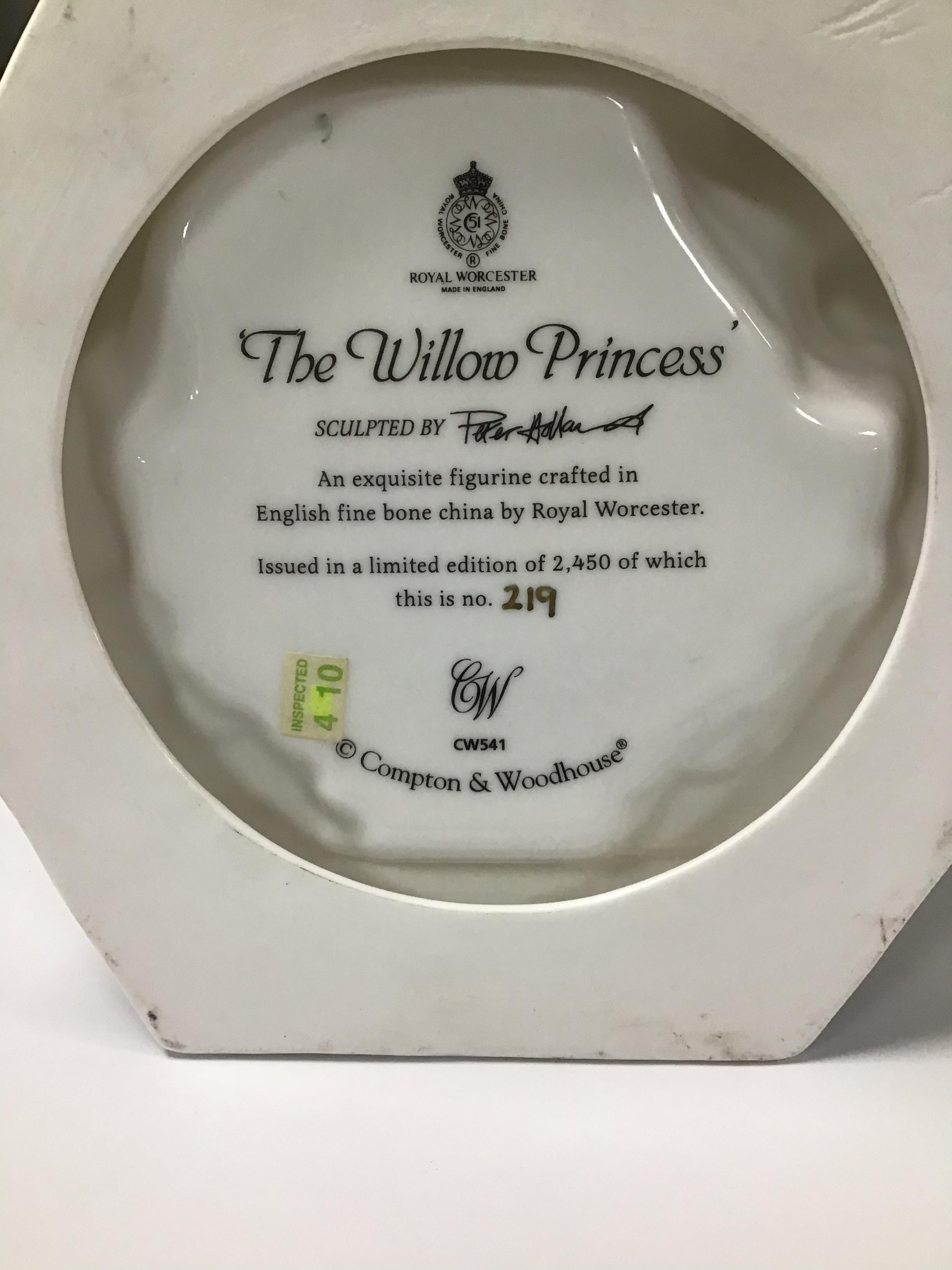 A ROYAL WORCESTER PORCELAIN FIGURE 'THE WILLOW PRINCESS' SCULPTED BY PETER HOLLAND FOR COMPTON AND - Image 4 of 6