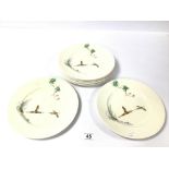 ROYAL DOULTON 'THE COPPICE' PATTERN DINNER PLATES, D.5803, EIGHT IN TOTAL, 26.5CM DIAMETER
