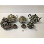 SEVEN PIECES OF CHINESE CERAMICS, INCLUDING LIDDED GINGER JAR, TEAPOTS AND MORE