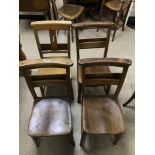 FOUR ELM CHAPEL CHAIRS.