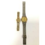 TWO OMEGA DE VILLE QUARTZ PUSH BUTTON WRISTWATCHES, ONE LADIES, THE OTHER GENTS