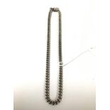 A HEAVY 925 SILVER CURB LINK NECKLACE, 41CM LONG, 37G