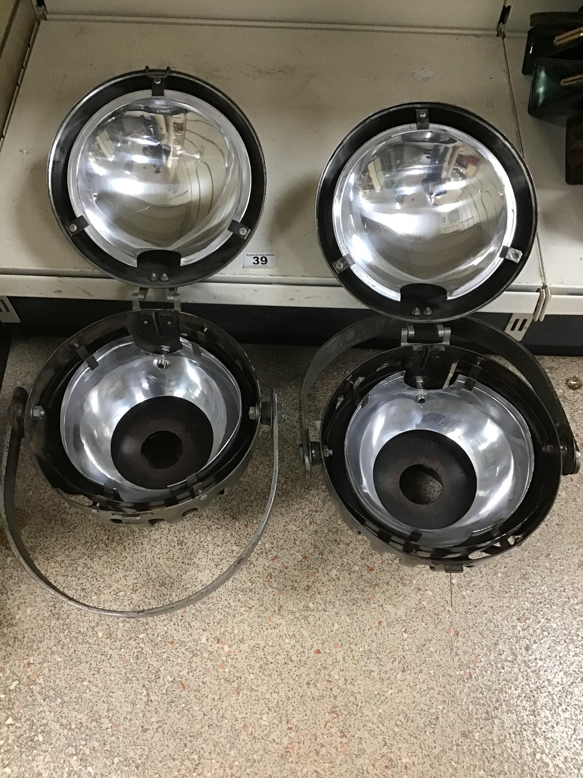 A PAIR OF 1960'S THEATRE LIGHTS BY FURSE, APPROXIMATELY 28CM HIGH - Image 2 of 5