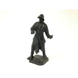 HERMANN GLADENBECK, A HEAVY BRONZE FIGURE OF AN IRONMONGER, SIGNED TO BASE; AKT GES VORM, H.