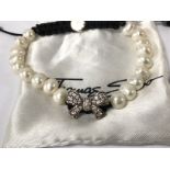 A THOMAS SABO FRESHWATER PEARL AND SILVER BRACELET IN ORIGINAL POUCH, 13G