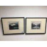 A PAIR OF SIGNED SCREEN PRINTS FRAMED AND GLAZED BY CANADIAN ARTIST LAWREN HARRIS 36 X 28.5 CMS.