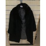 A VINTAGE ANITA ASTRAKHAN LADIES SWING COAT WITH FUR COLLAR