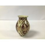 AN EARLY 20TH CENTURY HUNGARIAN ZSOLNAY PECS PORCELAIN VASE WITH FINELY PAINTED AND GILDED FLORAL