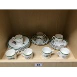 A SPODE CHRISTMAS TREE PATTERN COFFEE SET, COMPRISING CUPS, SAUCERS AND SIDE PLATES, PATTERN