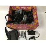 A QUANTITY OF PHOTOGRAPHY AND AUDIO ITEMS, INCLUDING SONY WALKMAN, NIKON F-301 CAMERA AND MUCH MORE