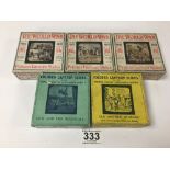 FIVE BOXED SETS OF PRIMUS LANTERN SLIDES, INCLUDING THREE FROM THE WORLD WAR SERIES, OLD MOTHER