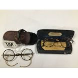 TWO PAIRS OF VINTAGE SPECTACLES IN ORIGINAL CASES
