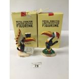 TWO LIMITED EDITION ROYAL DOULTON GUINNESS TOUCANS; BIG CHIEF TOUCAN AND CHRISTMAS TOUCAN, MCL 3 AND