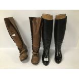 TWO PAIRS OF LEATHER RIDING BOOTS