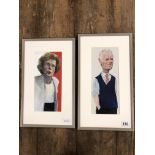 MICHAEL MCGUINNESS TWO WATERCOLOUR PORTRAITS OF POLITICAL FIGURES UNSIGNED BUT ATTRIBUTED TO MICHAEL