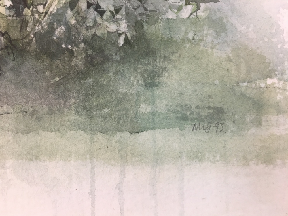 MICHAEL MCGUINNESS A WATERCOLOUR OF UNDERGROWTH, FERNS AND PLANTS SIGNED TO LOWER RIGHT, FRAMED - Image 2 of 3