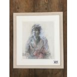 MICHAEL MCGUINNESS RWS A WATERCOLOUR AND PENCIL STUDY OF A WOMAN SIGNED TO LOWER RIGHT, FRAMED AND