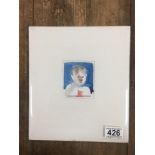 MICHAEL MCGUINNESS RWS A WATERCOLOUR OF A SMALL BOY ENTITLED "BABY II" SIGNED TO LOWER RIGHT, FRAMED