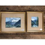 F VIAL (1900-, CHILEAN) TWO FRAMED AND GLAZED WATERCOLOUR STUDIES OF CHILEAN MOUNTAIN SCENE, OE WITH