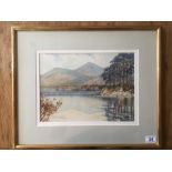 FRAMED AND GLAZED WATERCOLOUR TITLED ( FRIARS CRAG ) KESWICK SIGNED DOROTHY F SWEET 57 x 47 cms