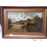 FRAMED OIL ON CANVAS EARLY 20TH CENTURY OF A SCOTTISH LANDSCAPE INDISTINGUISHABLE SIGNATURE 64 X