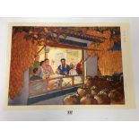 1974 A VINTAGE ORIGINAL POSTER SHOWING A CORN TRADER'S OFFICE IN THE YEAR OF CHINA'S RECORD EXPORT
